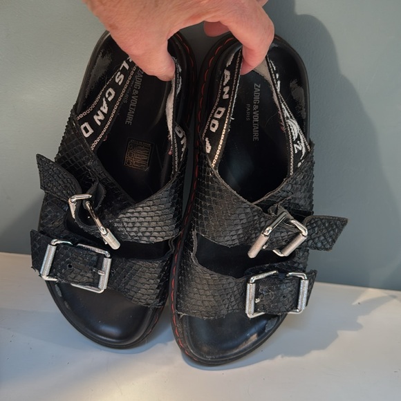 Zadig & Voltaire Black Textured Sandals - Picture 5 of 7